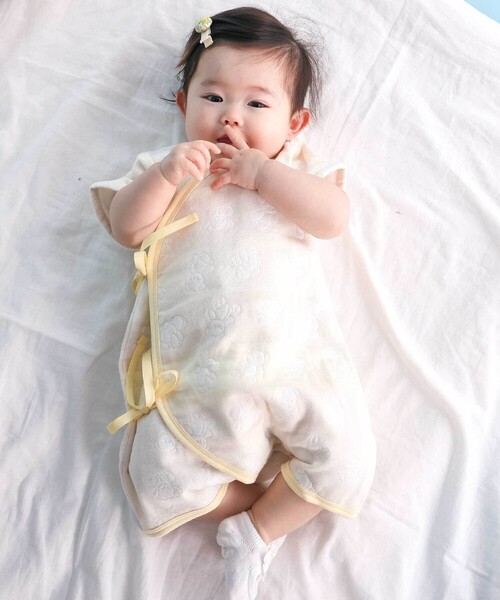 SLAP SLIP BABY(スラップスリップベビー)の「【お揃い】モチーフ総柄カバーオールベビー(70cm)(ロンパース・キッズ・ブルー系その他/ホワイト系その他2・70cm)」の4枚目の写真