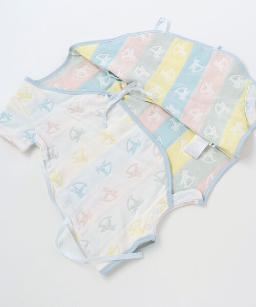 SLAP SLIP BABY(スラップスリップベビー)の「【お揃い】モチーフ総柄カバーオールベビー(70cm)(ロンパース・キッズ・ブルー系その他/ホワイト系その他2・70cm)」の12枚目の写真