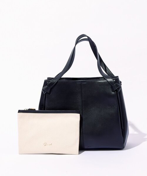 gemeil（ジェムイル）の「ポーチSETノットハンドルトートバッグ(PT-363)（トートバッグ・レディース・グレイッシュベージュ/ブラック・FREE）」の9枚目の写真