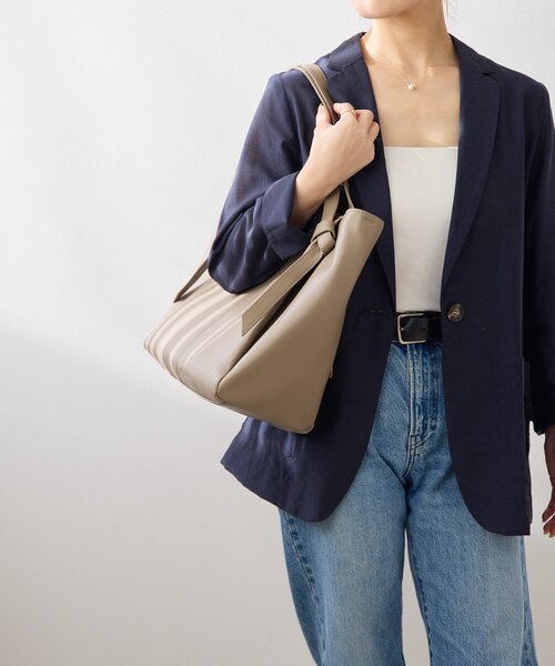 gemeil（ジェムイル）の「ポーチSETノットハンドルトートバッグ(PT-363)（トートバッグ・レディース・グレイッシュベージュ/ブラック・FREE）」の20枚目の写真