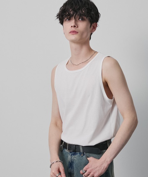 CIYOT（シヨウト）の「【CIYOT】クールタッチ サイドスリット レイヤード タンクトップ＜接触冷感・吸水速乾＞（タンクトップ・メンズ・ライトグレー/ダークブラウン/オフホワイト/スミクロ/ブラック・S/M/L）」の19枚目の写真