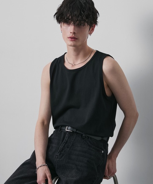 CIYOT（シヨウト）の「【CIYOT】クールタッチ サイドスリット レイヤード タンクトップ＜接触冷感・吸水速乾＞（タンクトップ・メンズ・ライトグレー/ダークブラウン/オフホワイト/スミクロ/ブラック・S/M/L）」の20枚目の写真