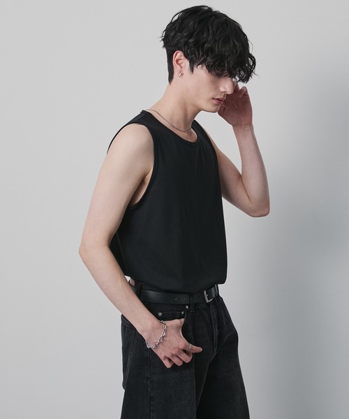CIYOT(シヨウト)の「【CIYOT】サイドスリット レイヤード タンクトップ(タンクトップ・メンズ・ライトグレー/ダークブラウン/オフホワイト/スミクロ/ブラック・S/M/L)」の10枚目の写真