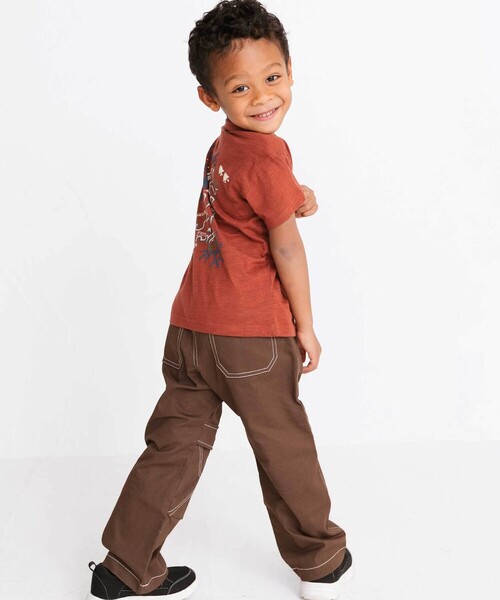 WASK(ワスク)の「アーカイブ配色ステッチワイドストレッチパンツ(その他パンツ・キッズ・ブラウン/ブラック・140cm/130cm/150cm/160cm)」の4枚目の写真