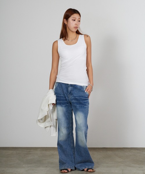 HANES（ヘインズ）の「Hanes/ヘインズ Hanes originals カップ付きタンクトップ ラウンドネック ブラトップ 2026年春夏（タンクトップ・レディース・ホワイト/ブラック/グレー・M/L/XL）」の15枚目の写真