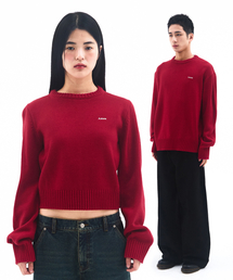 BASIC SMALL LOGO KNIT RED