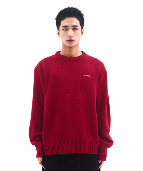 AMESWORLDWIDE（アメスワールドワイド）の「BASIC SMALL LOGO KNIT RED（ニット/セーター・レディース・その他・SMALL/MEDIUM/LARGE）」の3枚目の写真