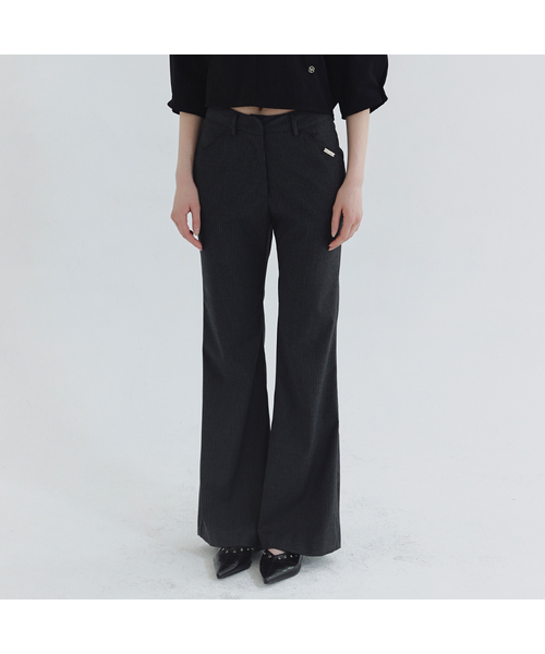 MICANE(ミケーネ)の「ベスストライプセミフレアスラックス(スラックス・レディース・ブラック/チャコール・X-SMALL/SMALL/MEDIUM/LARGE/X-LARGE/XX-LARGE)」の2枚目の写真