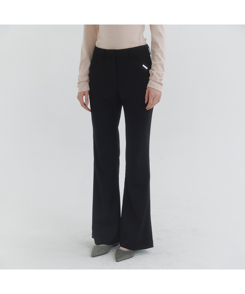 MICANE(ミケーネ)の「ベスストライプセミフレアスラックス(スラックス・レディース・ブラック/チャコール・X-SMALL/SMALL/MEDIUM/LARGE/X-LARGE/XX-LARGE)」の1枚目の写真