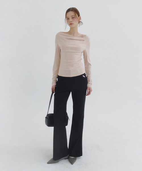 MICANE(ミケーネ)の「ベスストライプセミフレアスラックス(スラックス・レディース・ブラック/チャコール・X-SMALL/SMALL/MEDIUM/LARGE/X-LARGE/XX-LARGE)」の7枚目の写真