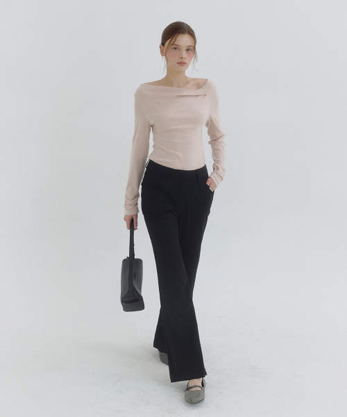 MICANE(ミケーネ)の「ベスストライプセミフレアスラックス(スラックス・レディース・ブラック/チャコール・X-SMALL/SMALL/MEDIUM/LARGE/X-LARGE/XX-LARGE)」の6枚目の写真