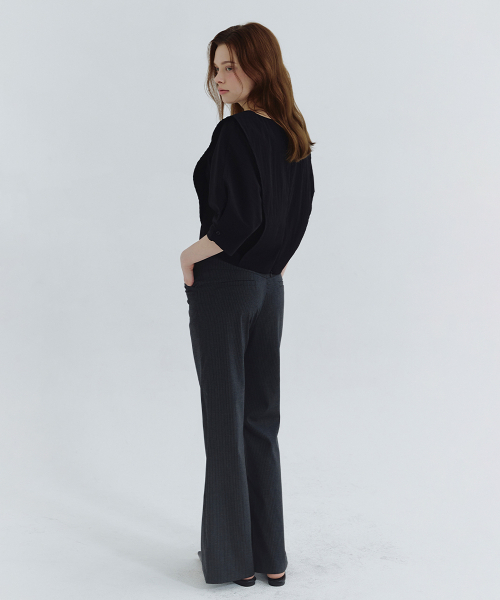 MICANE(ミケーネ)の「ベスストライプセミフレアスラックス(スラックス・レディース・ブラック/チャコール・X-SMALL/SMALL/MEDIUM/LARGE/X-LARGE/XX-LARGE)」の12枚目の写真