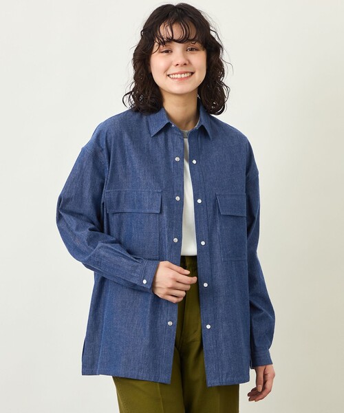 MACKINTOSH PHILOSOPHY(マッキントッシュ フィロソフィー)の「GREY LABEL ライトデニムワークシャツ(シャツ/ブラウス・レディース・ブラック/ダークネイビー・6/2)」の2枚目の写真