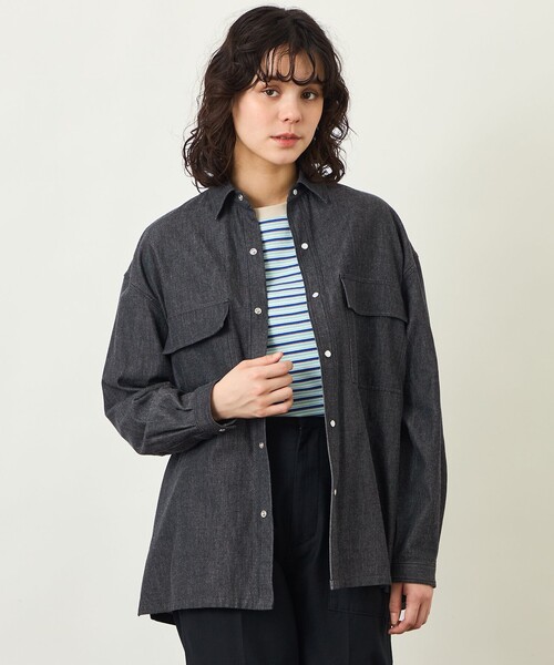 MACKINTOSH PHILOSOPHY(マッキントッシュ フィロソフィー)の「GREY LABEL ライトデニムワークシャツ(シャツ/ブラウス・レディース・ブラック/ダークネイビー・6/2)」の1枚目の写真
