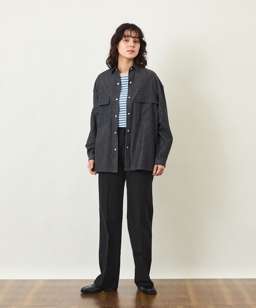 MACKINTOSH PHILOSOPHY(マッキントッシュ フィロソフィー)の「GREY LABEL ライトデニムワークシャツ(シャツ/ブラウス・レディース・ブラック/ダークネイビー・6/2)」の3枚目の写真