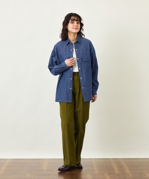 MACKINTOSH PHILOSOPHY(マッキントッシュ フィロソフィー)の「GREY LABEL ライトデニムワークシャツ(シャツ/ブラウス・レディース・ブラック/ダークネイビー・6/2)」の4枚目の写真