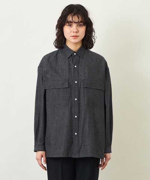 MACKINTOSH PHILOSOPHY(マッキントッシュ フィロソフィー)の「GREY LABEL ライトデニムワークシャツ(シャツ/ブラウス・レディース・ブラック/ダークネイビー・6/2)」の5枚目の写真
