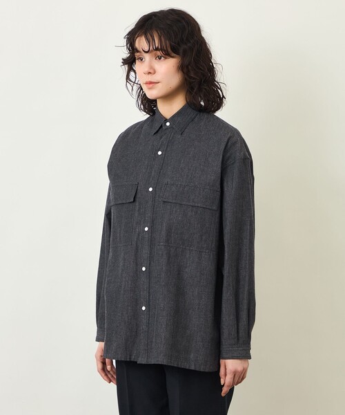 MACKINTOSH PHILOSOPHY(マッキントッシュ フィロソフィー)の「GREY LABEL ライトデニムワークシャツ(シャツ/ブラウス・レディース・ブラック/ダークネイビー・6/2)」の6枚目の写真