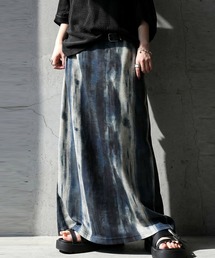 水彩柄 ロングスカート