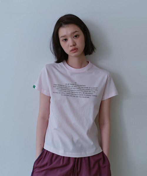 NOCONTENT(ノーコンテント)の「レタリングTシャツ _ ピンク(Tシャツ/カットソー・レディース・その他・FREE)」の1枚目の写真