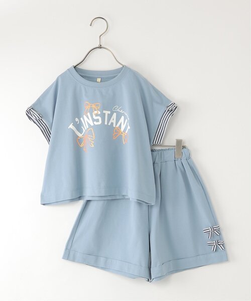 ikka（イッカ）の「【セットアップ対応】冷感メッシュ袖リボンゆるプルオーバー（120~160cm）（Tシャツ/カットソー・キッズ・ブラック/ライトブルー・140/130/160/150/120）」の14枚目の写真