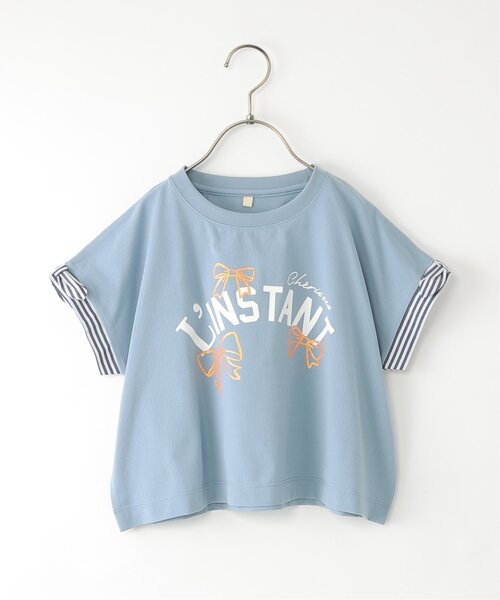 ikka（イッカ）の「【セットアップ対応】冷感メッシュ袖リボンゆるプルオーバー（120~160cm）（Tシャツ/カットソー・キッズ・ブラック/ライトブルー・140/130/160/150/120）」の16枚目の写真