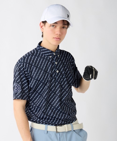 FILA GOLF(フィラゴルフ )の「【FILA GOLF:フィラゴルフ】総柄半袖シャツ 吸汗速乾 UVカット ゴルフ(シャツ/ブラウス・メンズ・その他27/ターコイズブルー/ホワイト/ネイビー・XX-LARGE/X-LARGE/LARGE/MEDIUM)」の2枚目の写真