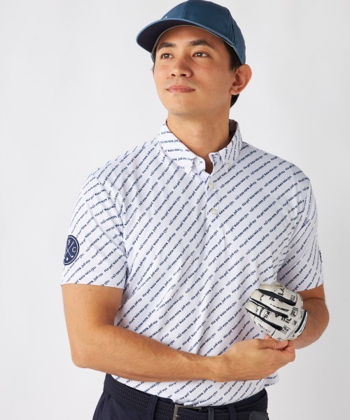 FILA GOLF(フィラゴルフ )の「【FILA GOLF:フィラゴルフ】総柄半袖シャツ 吸汗速乾 UVカット ゴルフ(シャツ/ブラウス・メンズ・その他27/ターコイズブルー/ホワイト/ネイビー・XX-LARGE/X-LARGE/LARGE/MEDIUM)」の1枚目の写真
