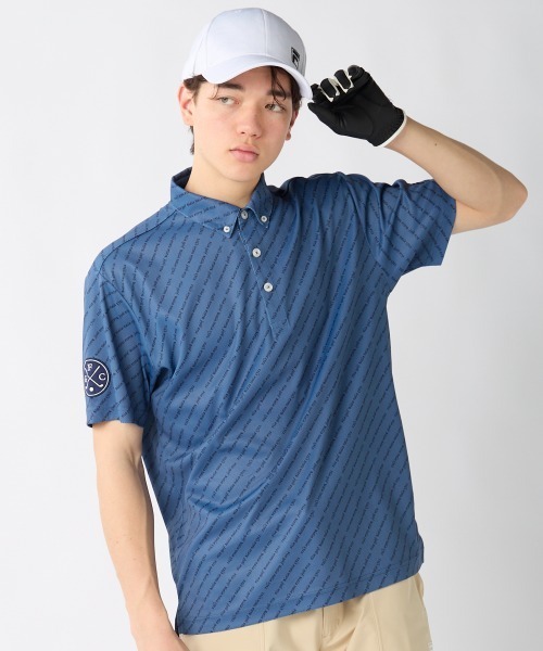 FILA GOLF(フィラゴルフ )の「【FILA GOLF:フィラゴルフ】総柄半袖シャツ 吸汗速乾 UVカット ゴルフ(シャツ/ブラウス・メンズ・その他27/ターコイズブルー/ホワイト/ネイビー・XX-LARGE/X-LARGE/LARGE/MEDIUM)」の4枚目の写真