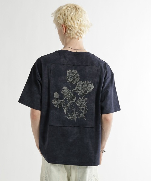 HARE（ハレ）の「ピグメントバッグフラワーカット(HARE)（Tシャツ/カットソー・メンズ・グレー/ブラック/ブラウン/パープル/ブルー・SMALL/MEDIUM）」の5枚目の写真