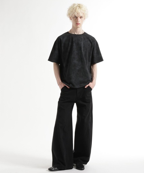 HARE（ハレ）の「ピグメントバッグフラワーカット(HARE)（Tシャツ/カットソー・メンズ・グレー/ブラック/ブラウン/パープル/ブルー・SMALL/MEDIUM）」の6枚目の写真
