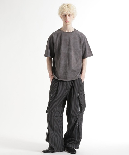 HARE（ハレ）の「ピグメントバッグフラワーカット(HARE)（Tシャツ/カットソー・メンズ・グレー/ブラック/ブラウン/パープル/ブルー・SMALL/MEDIUM）」の8枚目の写真