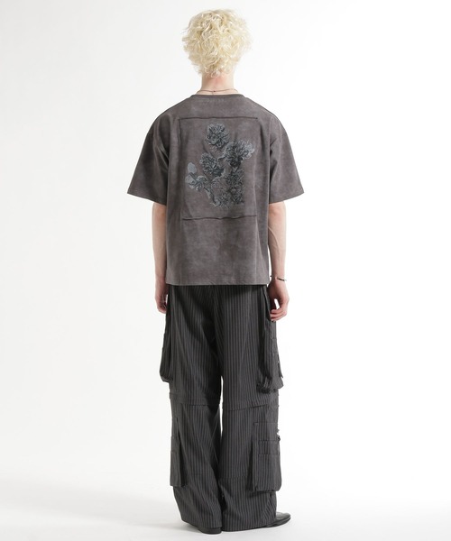 HARE（ハレ）の「ピグメントバッグフラワーカット(HARE)（Tシャツ/カットソー・メンズ・グレー/ブラック/ブラウン/パープル/ブルー・SMALL/MEDIUM）」の9枚目の写真