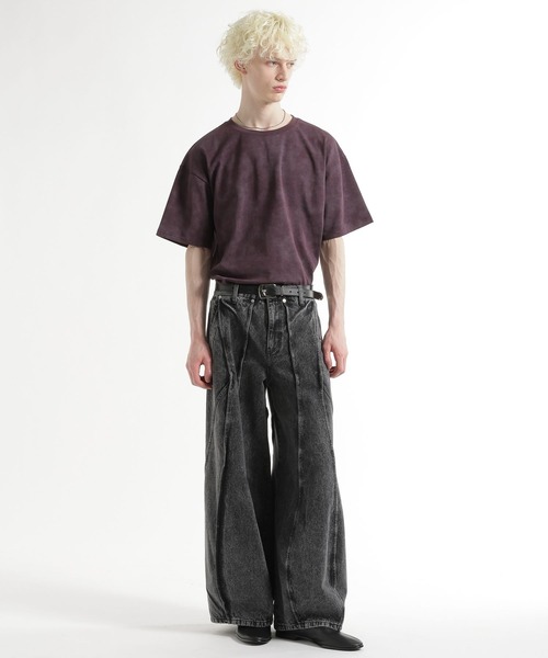 HARE（ハレ）の「ピグメントバッグフラワーカット(HARE)（Tシャツ/カットソー・メンズ・グレー/ブラック/ブラウン/パープル/ブルー・SMALL/MEDIUM）」の13枚目の写真