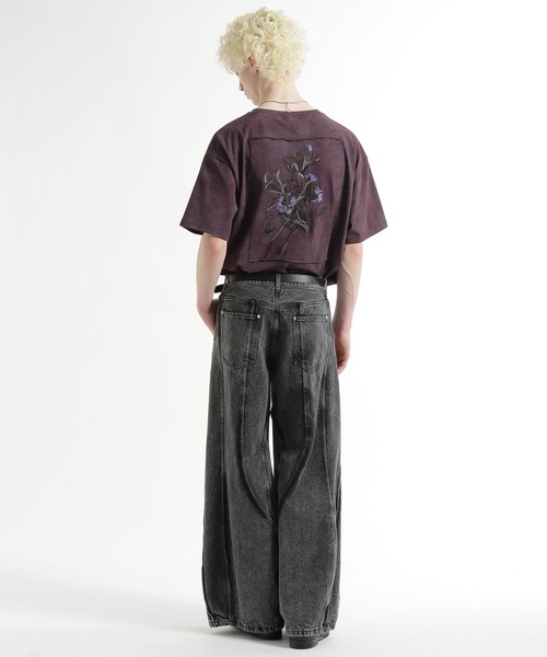 HARE（ハレ）の「ピグメントバッグフラワーカット(HARE)（Tシャツ/カットソー・メンズ・グレー/ブラック/ブラウン/パープル/ブルー・SMALL/MEDIUM）」の14枚目の写真