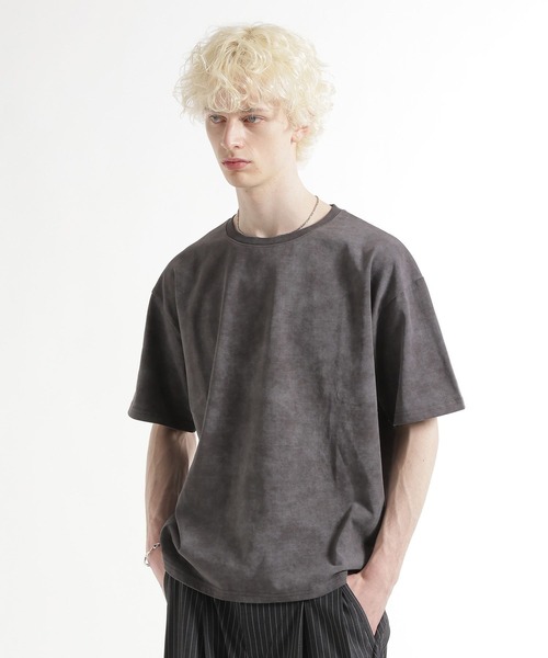 HARE（ハレ）の「ピグメントバッグフラワーカット(HARE)（Tシャツ/カットソー・メンズ・グレー/ブラック/ブラウン/パープル/ブルー・SMALL/MEDIUM）」の18枚目の写真