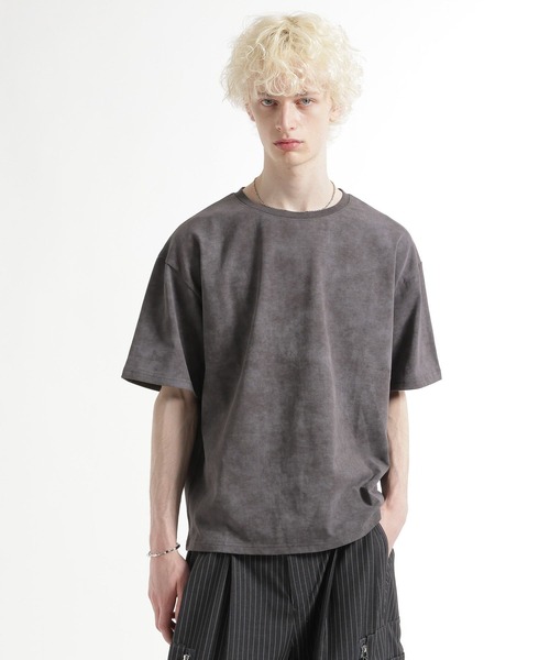 HARE（ハレ）の「ピグメントバッグフラワーカット(HARE)（Tシャツ/カットソー・メンズ・グレー/ブラック/ブラウン/パープル/ブルー・SMALL/MEDIUM）」の19枚目の写真