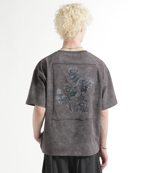 HARE（ハレ）の「ピグメントバッグフラワーカット(HARE)（Tシャツ/カットソー・メンズ・グレー/ブラック/ブラウン/パープル/ブルー・SMALL/MEDIUM）」の20枚目の写真