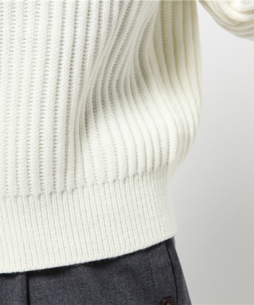 MOUSSY（マウジー）の「POLKA RIB KNIT TOPSⅡ（ニット/セーター・レディース・ブルー/ライトイエロー/オフホワイト/カーキ・FREE）」の9枚目の写真