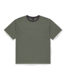 [KOIN SEOUL] DAMAGED STRIPED T-SHIRT (KHAKI)