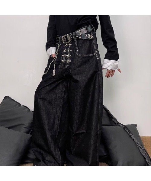 Bling Leads(ブリングリーズ)の「【Bls】 【ZM】【Bling Leads】フックデニムパンツ(デニムパンツ・メンズ・ブラック・FREE/MEDIUM/LARGE)」の3枚目の写真