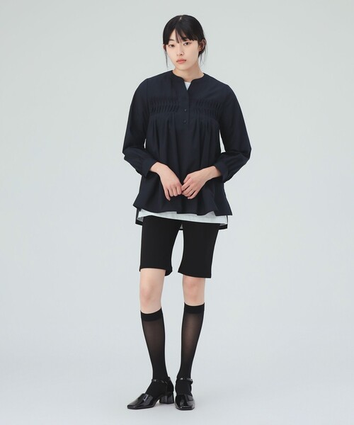 BEAMS HEART(ビームスハート)の「変形タック ノーカラー ブラウス(シャツ/ブラウス・レディース・その他/その他3/ネイビー/その他2・FREE)」の6枚目の写真