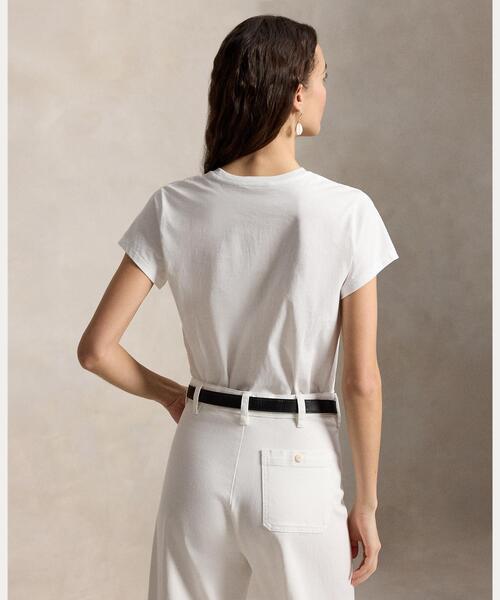 POLO RALPH LAUREN(ポロ ラルフ ローレン)の「クラシック フィット コットン ジャージー クルーネック Tシャツ(Tシャツ/カットソー・レディース・ホワイト・L/M/S/XS/XL)」の5枚目の写真