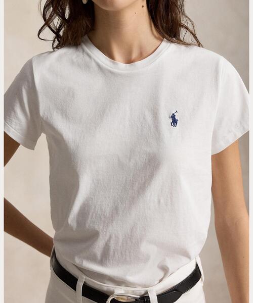 POLO RALPH LAUREN(ポロ ラルフ ローレン)の「クラシック フィット コットン ジャージー クルーネック Tシャツ(Tシャツ/カットソー・レディース・ホワイト・L/M/S/XS/XL)」の4枚目の写真