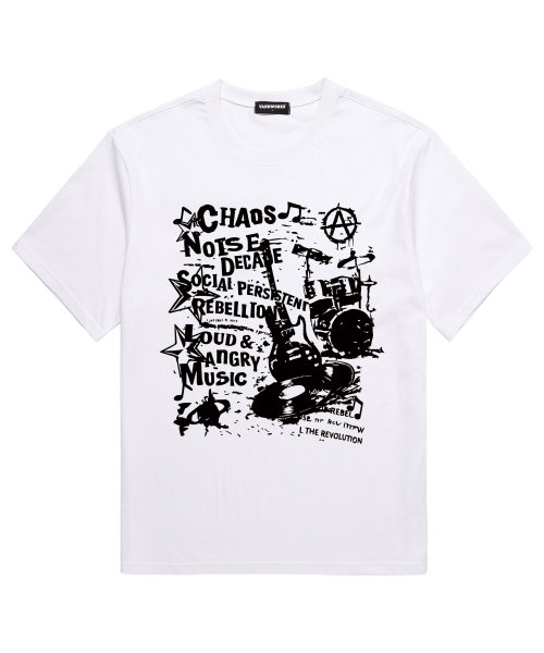 VANNWORKS(バンワークス)の「CHOAS MUSIC 半袖Tシャツ (VS0222) ホワイト(Tシャツ/カットソー・レディース・その他・SMALL/MEDIUM/LARGE/X-LARGE/XX-LARGE)」の1枚目の写真