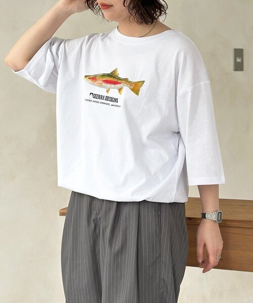 SIERRA DESIGNS（シェラデザイン）の「サカナT（Tシャツ/カットソー・メンズ・ホワイト系その他2/ホワイト/ホワイト系その他・MEDIUM/LARGE）」の8枚目の写真