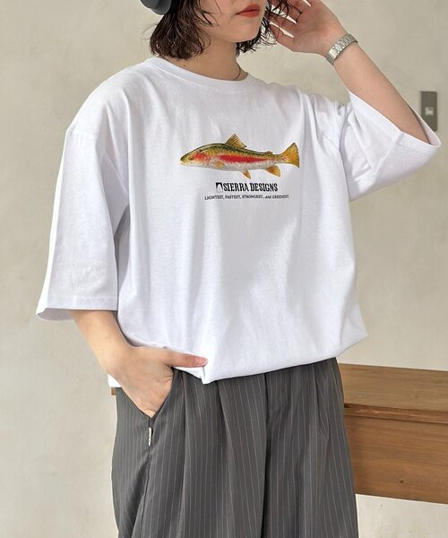 SIERRA DESIGNS（シェラデザイン）の「サカナT（Tシャツ/カットソー・メンズ・ホワイト系その他2/ホワイト/ホワイト系その他・MEDIUM/LARGE）」の5枚目の写真