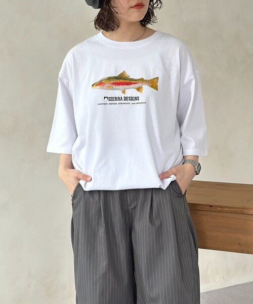 SIERRA DESIGNS（シェラデザイン）の「サカナT（Tシャツ/カットソー・メンズ・ホワイト系その他2/ホワイト/ホワイト系その他・MEDIUM/LARGE）」の4枚目の写真