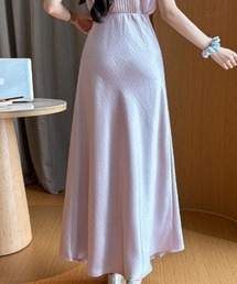 サテンマーメイドロングスカート