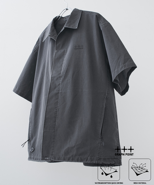 B.C STOCK(ベーセーストック)の「【吸水速乾&高通気性】FADE GRAPH POINT シャツ(シャツ/ブラウス・メンズ・グリーン系その他/チャコールグレー/ブラック/カーキ・MEDIUM/LARGE)」の1枚目の写真